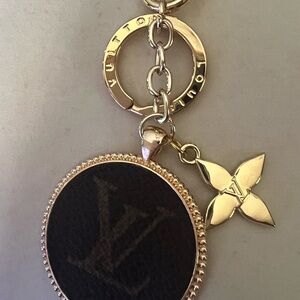 Louis Vuitton Upcycled Gold and Brown Keychain
